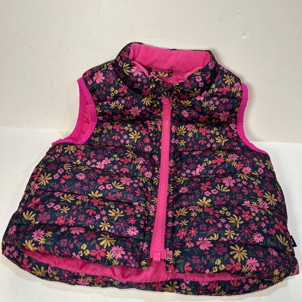 GAP Toddler Girl‎ ColdControl Floral Puffer Vest Size 18-24 Months